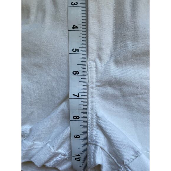 BlankNYC The Fulton Boyfriend Distressed Denim Roll Up Short Vodka Soda White 28 - Picture 9 of 10